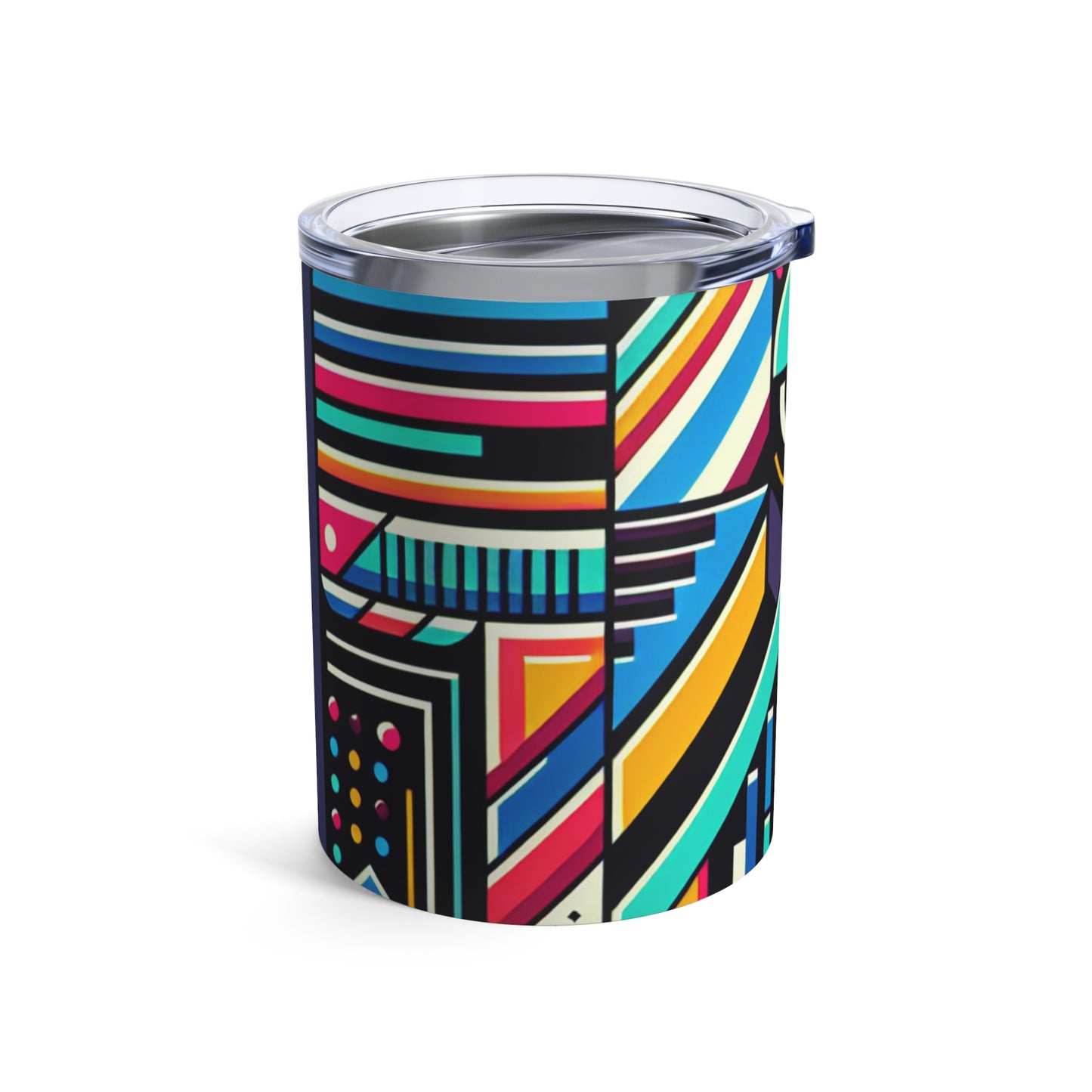 "Neon Geométrico Pop" - The Alien Vaso 10oz Estilo de arte contemporáneo