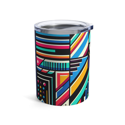 "Neon Geometric Pop" - The Alien Tumbler 10oz Contemporary Art Style