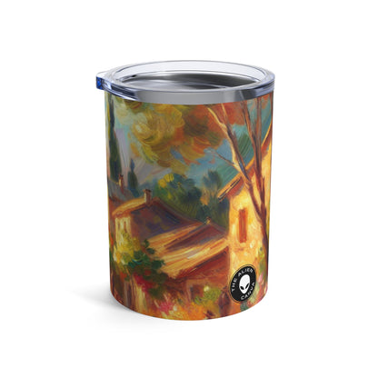 Golden Dusk: A Serene Impressionist Stroll by the Water - The Alien Tumbler 10oz Impressionism