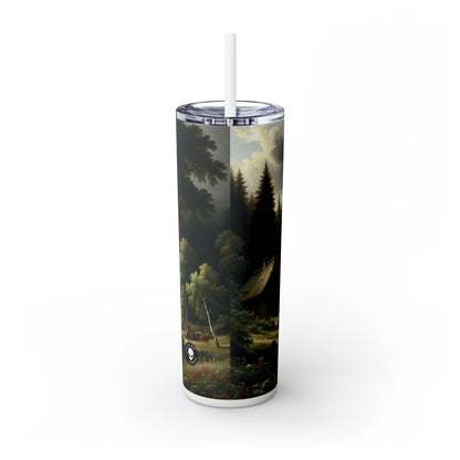 "Enchanted Reverie: A Neoromantic Landscape" - Vaso delgado con pajita de Alien Maars® de 20 oz Neoromanticismo