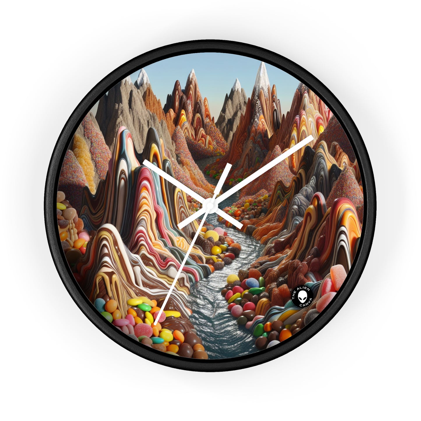 "Candyland: un dulce paisaje surrealista" - El reloj de pared alienígena