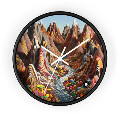 « Candyland : un paysage surréaliste et sucré » – L'horloge murale Alien