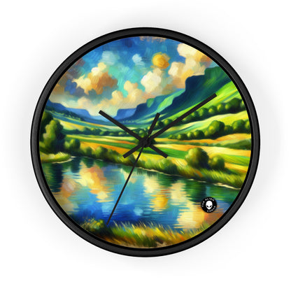 "Serenity at Sunset: An Impressionistic Meadow" - The Alien Wall Clock Impressionism