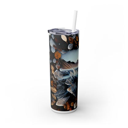 "Fleeting Forest: Ephemeral Art Installation in Nature" - The Alien Maars® Skinny Tumbler with Straw 20oz Ephemeral Art