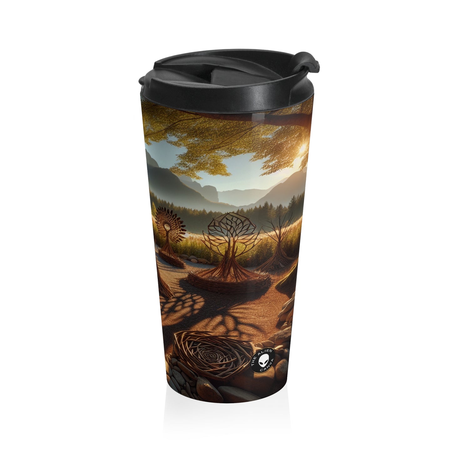 "Metamorphosis: A Captivating Land Art Celebration of Transformation and Rebirth" - The Alien Stainless Steel Travel Mug Land Art