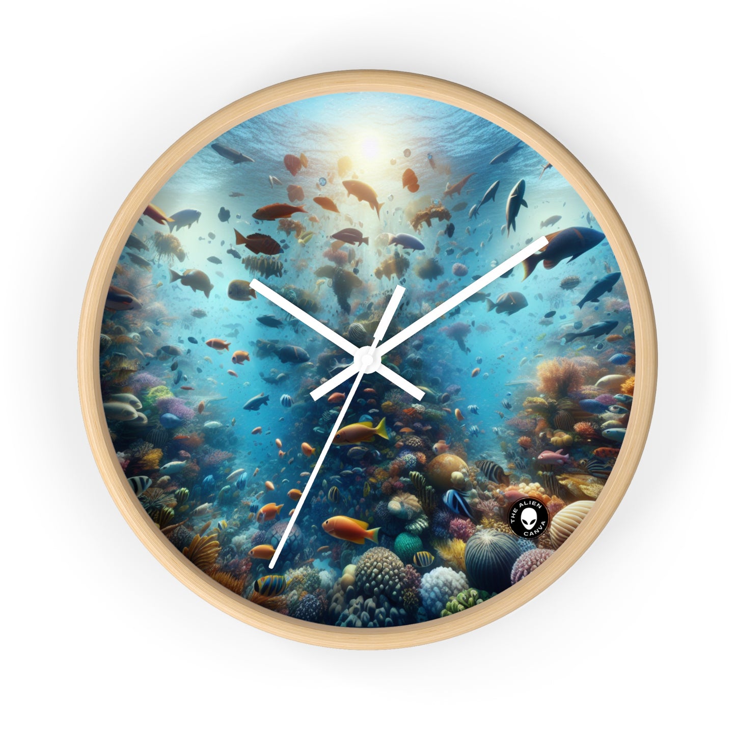 "Glimmering Reef: A Colorful Underwater Wonderland" - The Alien Wall Clock