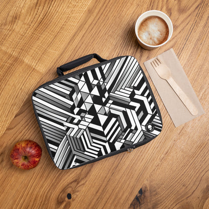 "Perception in Motion: A Mind-Bending Op Art Masterpiece"- The Alien Lunch Bag Op Art