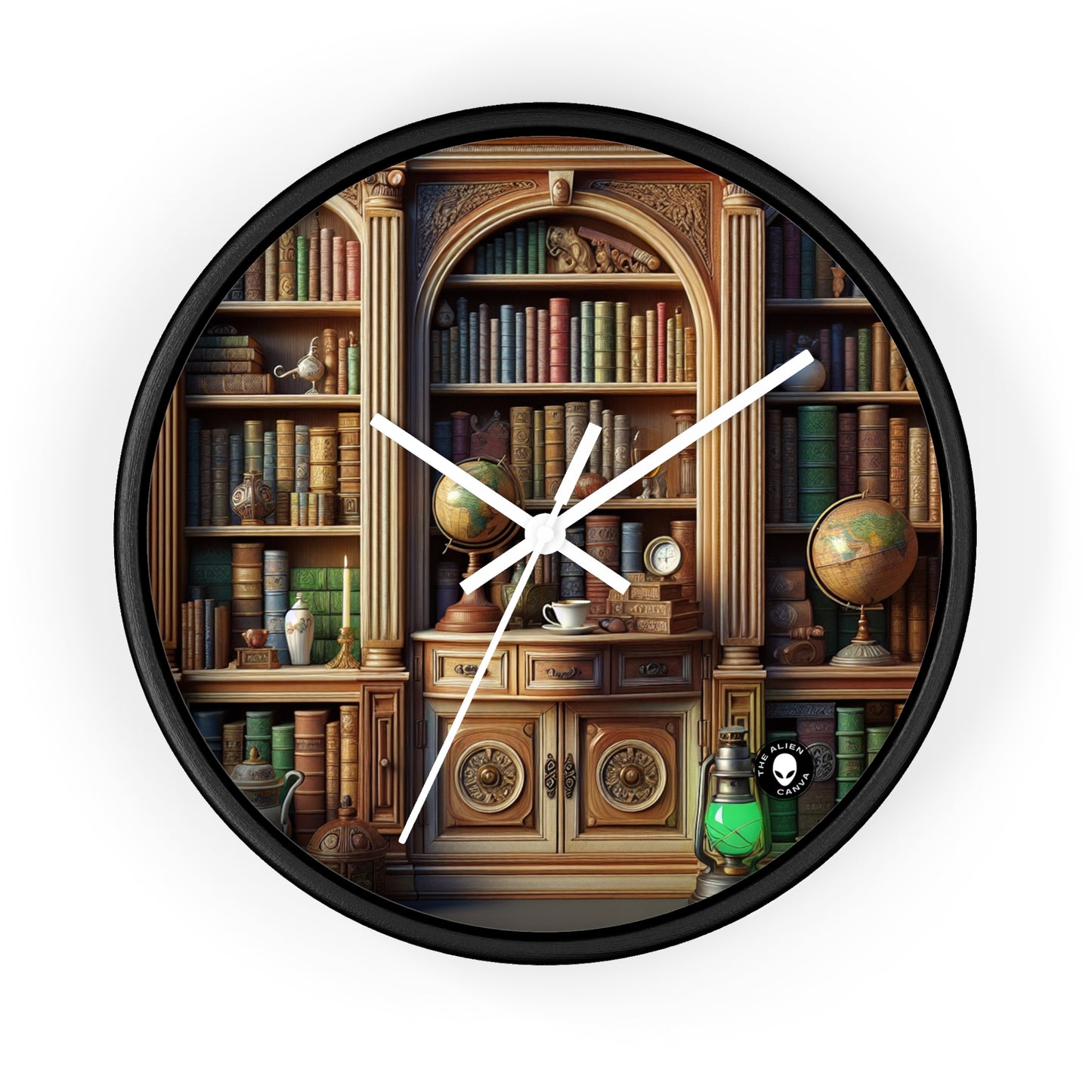 "Revealed Wonders: A Trompe-l'oeil Journey to an Underwater Oasis" - The Alien Wall Clock Trompe-l'oeil