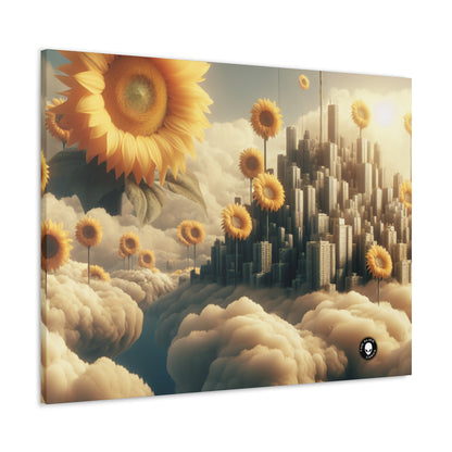 "Ethereal Sky: The City of Clouds and Sunflowers" - The Alien Canva