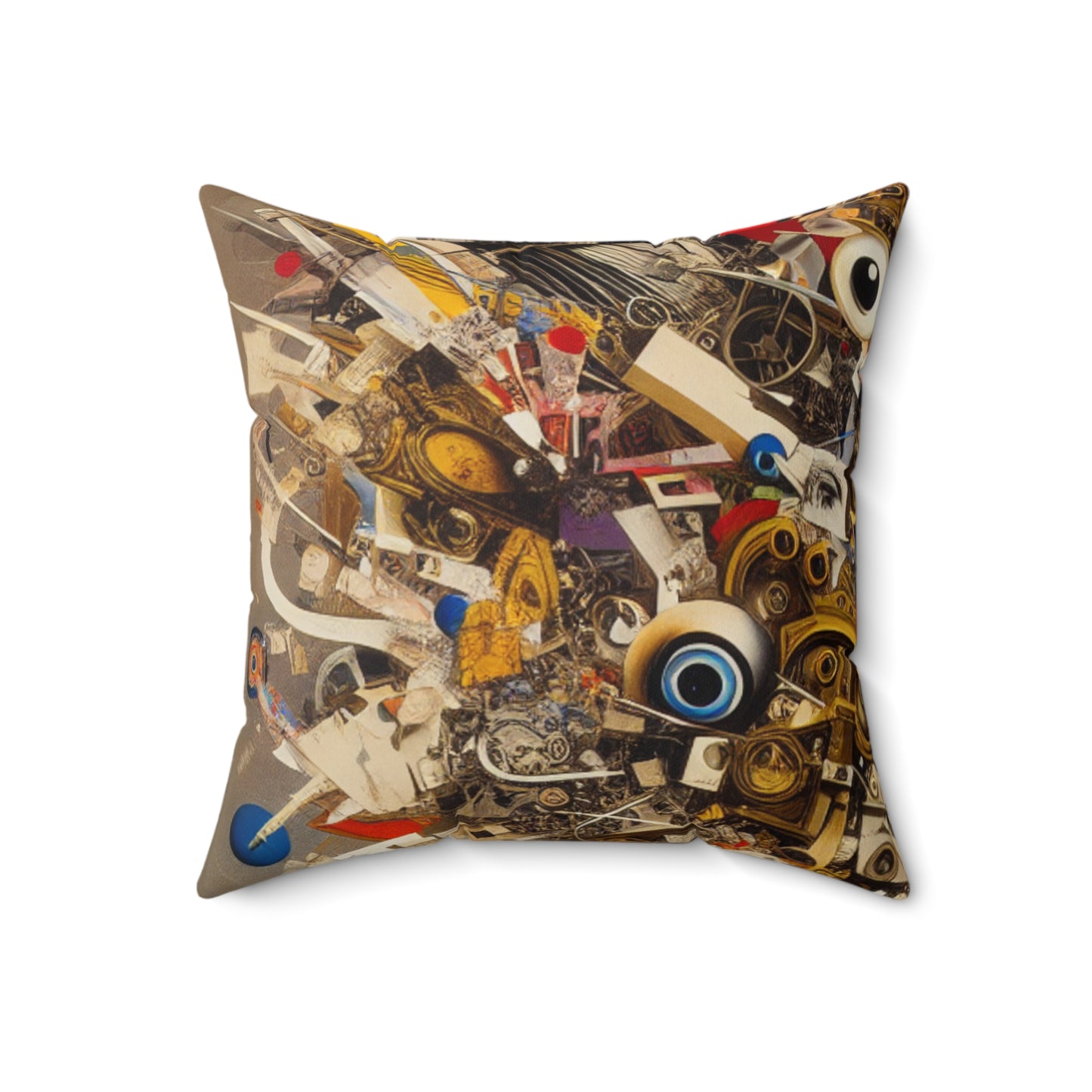 "Quirky Time Quack"- The Alien Spun Polyester Square Pillow Dadaism