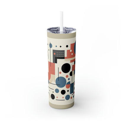 "Equilibrium: Exploring Balance Through Minimalist Art" - The Alien Maars® Skinny Tumbler with Straw 20oz Minimalism