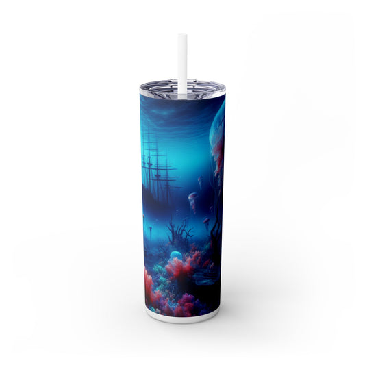 "Jellyfish Haven: A Surreal Underwater World" - The Alien Maars® Skinny Tumbler with Straw 20oz