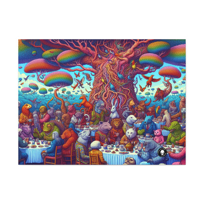 "Animal Tea Party in a Rainbow Wonderland" - The Alien Canva