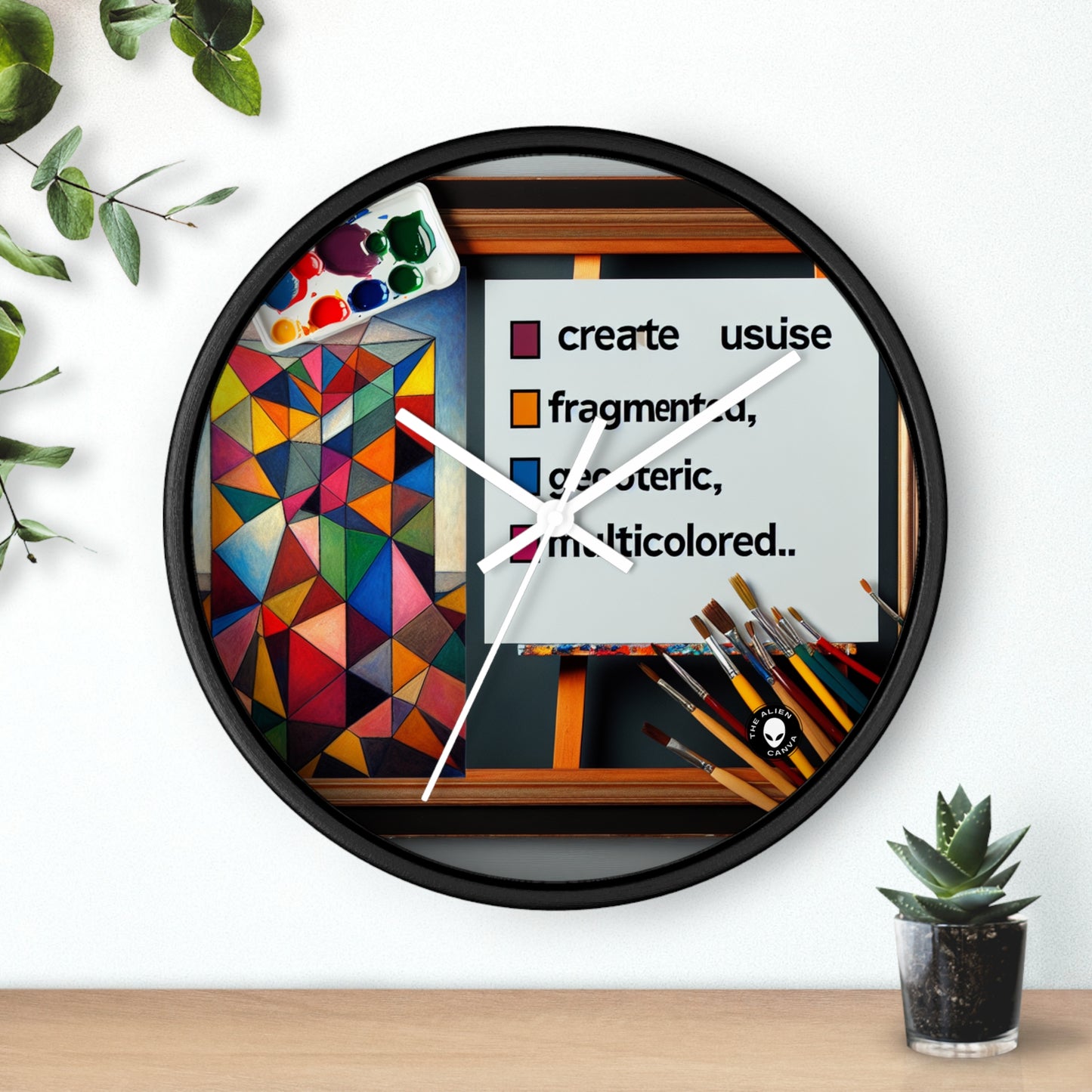 "Futuristic Metropolis: A Synthetic Cubism Cityscape" - The Alien Wall Clock Synthetic Cubism