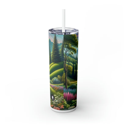 « Saisons en sérénité : un voyage artistique environnemental » - The Alien Maars® Skinny Tumbler with Straw 20oz Environmental Art