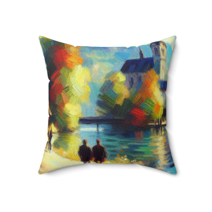 "Sunny Market Delight"- The Alien Spun Polyester Square Pillow Impressionism