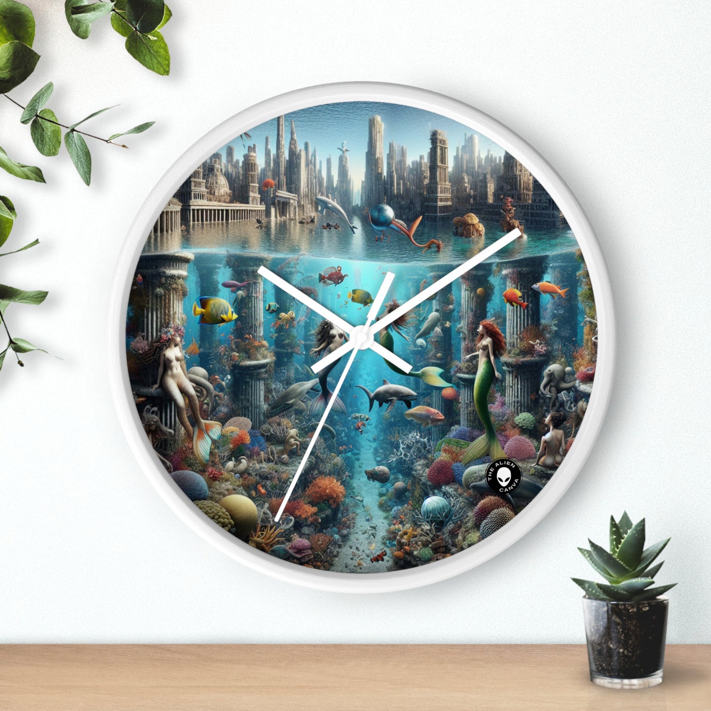 "Seascape Serenity: An Underwater Haven" - The Alien Wall Clock