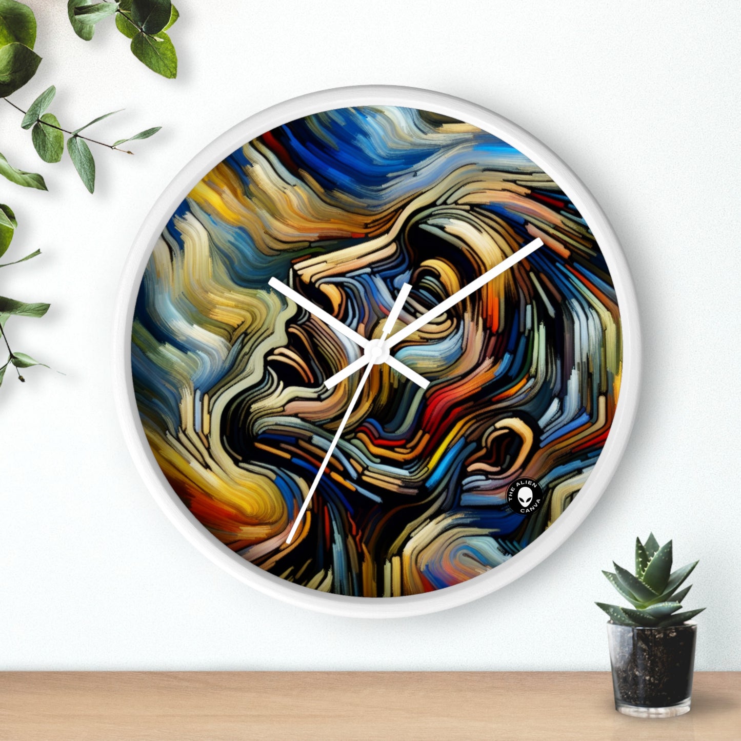 Title: "Tempestuous Waters" - The Alien Wall Clock Expressionism