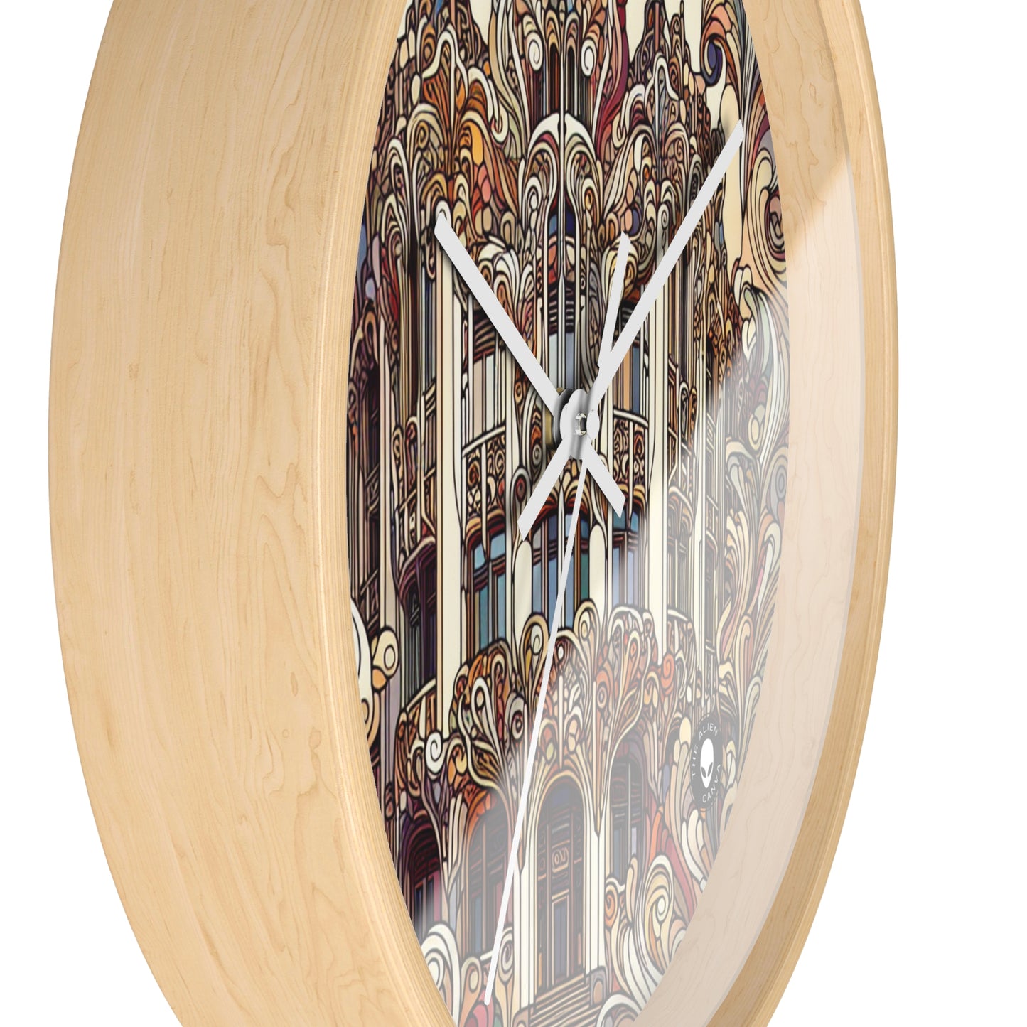 "Enchanted Seasons: Art Nouveau Forest Illustration" - The Alien Wall Clock Art Nouveau