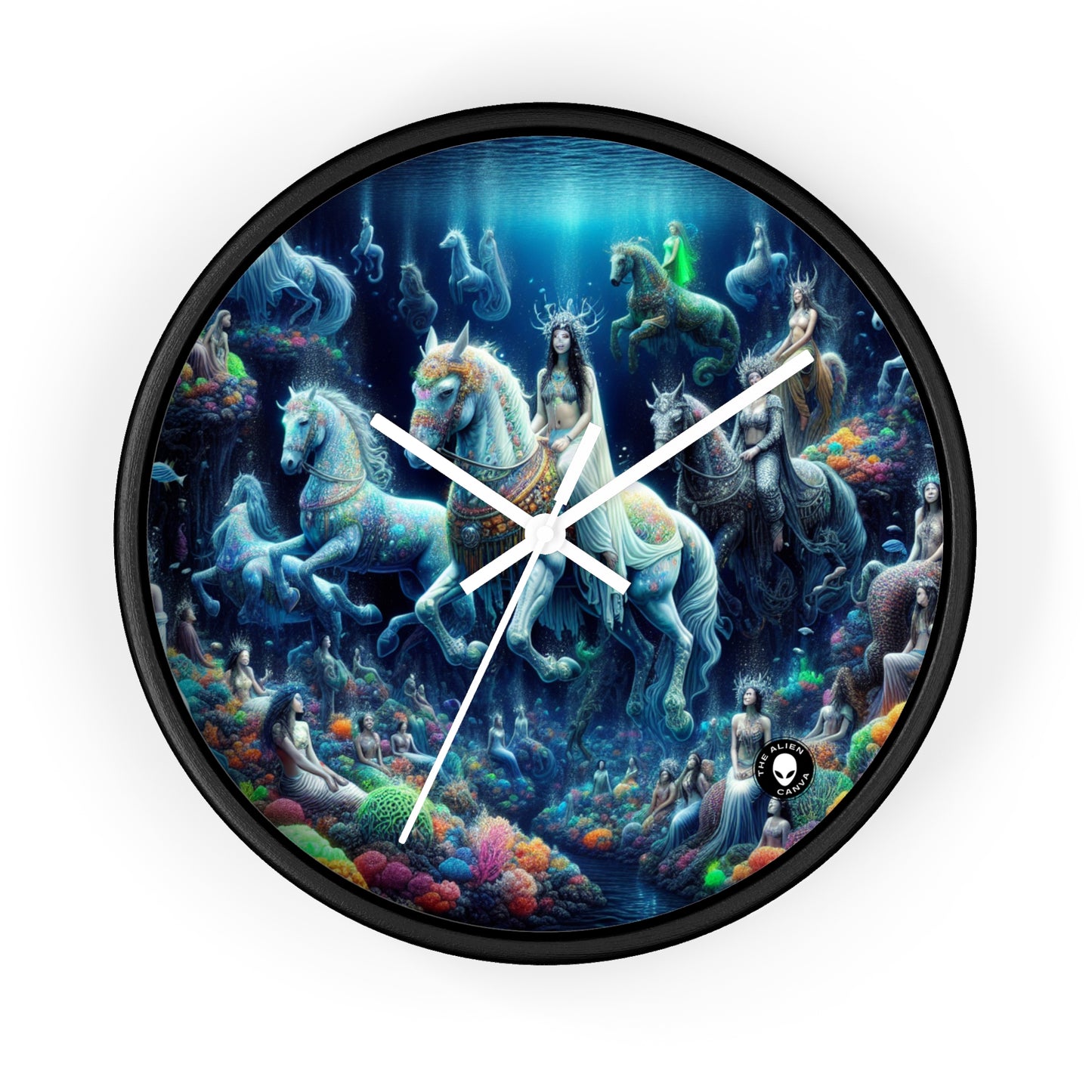 « Royaume sous-marin enchanté : sirènes et hippocampes » – L'horloge murale extraterrestre