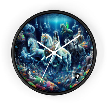 "Enchanted Underwater Realm: Mermaids and Seahorses" - The Alien Wall Clock