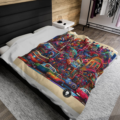 "Unity in Diversity: A Graffiti Mural of the Animal Kingdom" - The Alien Velveteen Plush Blanket Graffiti Art