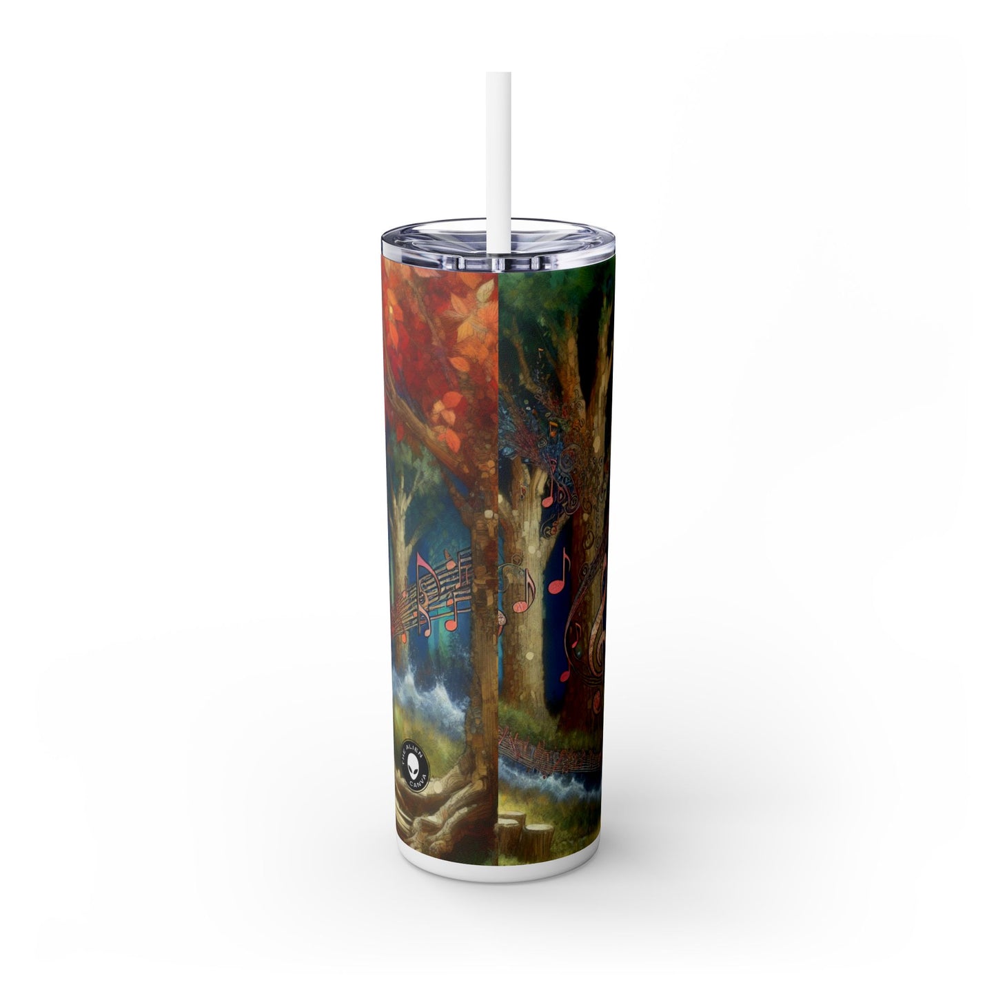 "Melodic Grove" - The Alien Maars® Skinny Tumbler with Straw 20oz