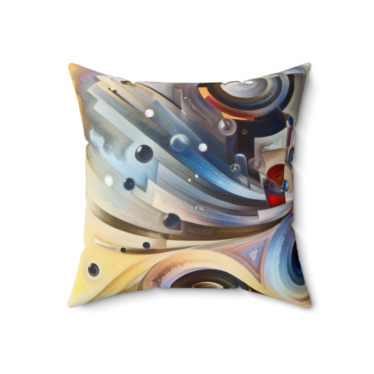 "Nature's Mechanical Symphony"- The Alien Spun Polyester Square Pillow Abstract Surrealism