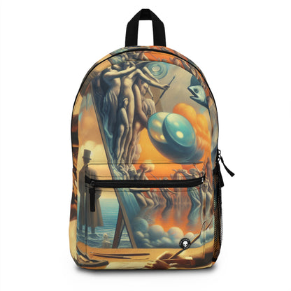 Whimsical Dreams: Defying Gravity in the Celestial Abyss - The Alien Backpack Surrealism