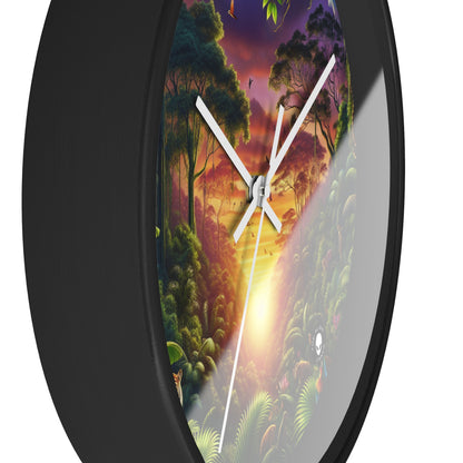 "Dusk in the Jungle: A Wild Encounter" - The Alien Wall Clock