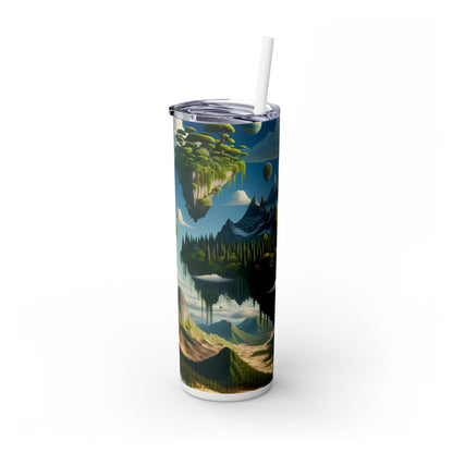 "Elemental Isles: Un viaje de ensueño a través de las maravillas de la naturaleza" - Vaso delgado con pajita de 20 oz de Alien Maars®