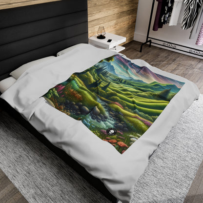 "Seasons in Serenity: An Environmental Art Journey" - The Alien Velveteen Plush Blanket Arte ambiental