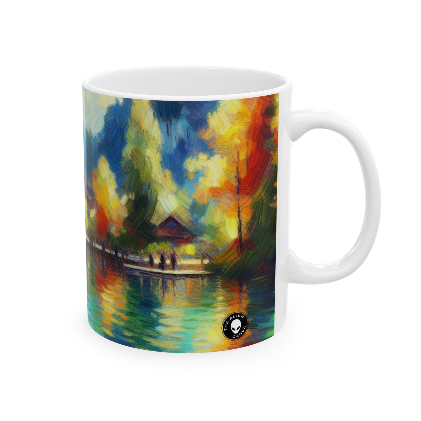 "Sunny Market Delight" - The Alien Ceramic Mug 11oz Impressionism