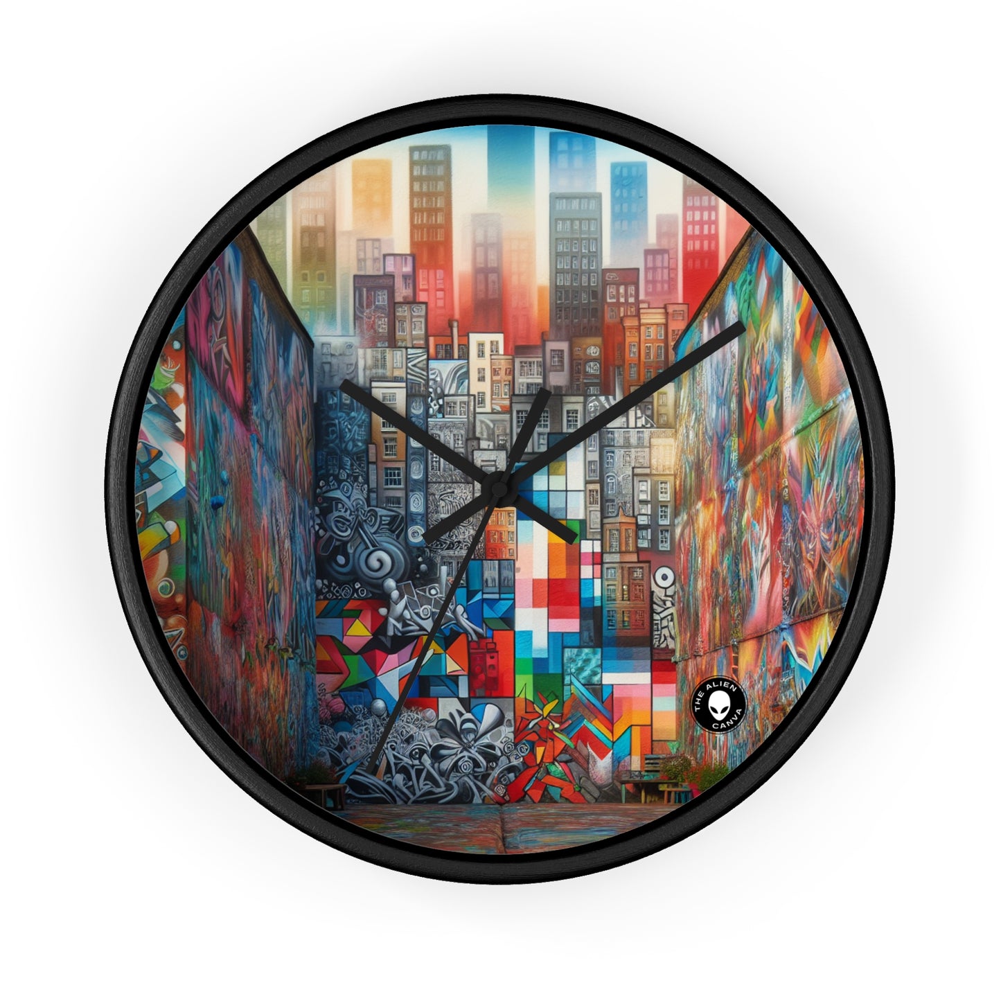 "Revolting Renaissance: A Vibrant Urban Uprising" - The Alien Wall Clock Street Art / Graffiti