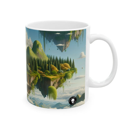 « Les îles élémentaires : un voyage onirique à travers les merveilles de la nature » – Tasse en céramique Alien 11 oz