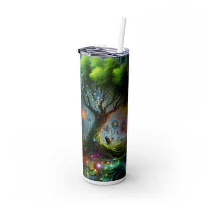 "Fusion techno-naturelle : l'avenir du bio art" - The Alien Maars® Skinny Tumbler avec paille 20oz Bio Art