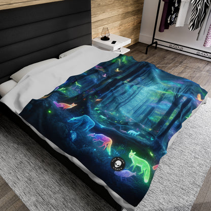 "Enchanted Rainbow Forest" - The Alien Velveteen Plush Blanket