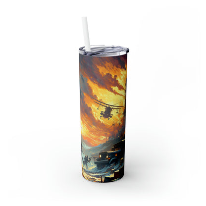 "Recreating a Game-themed Masterpiece" - The Alien Maars® Skinny Tumbler with Straw 20oz Video Game Art Style