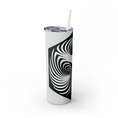 "Cube convolutif : une illusion d'optique de mouvement incessant" - The Alien Maars® Skinny Tumbler avec paille 20oz Op Art