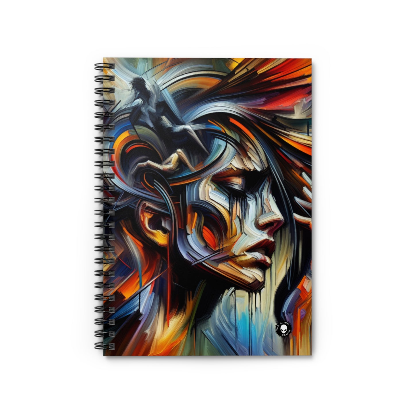 "Night Pulse: Expressions of Urban Chaos" - The Alien Spiral Notebook (Ruled Line) Expressionnisme