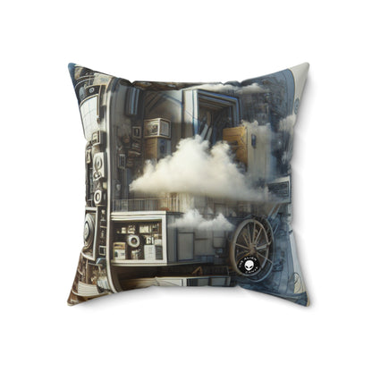 "Symbolic Transformations: Conceptual Realism in Everyday Objects"- The Alien Spun Polyester Square Pillow Conceptual Realism