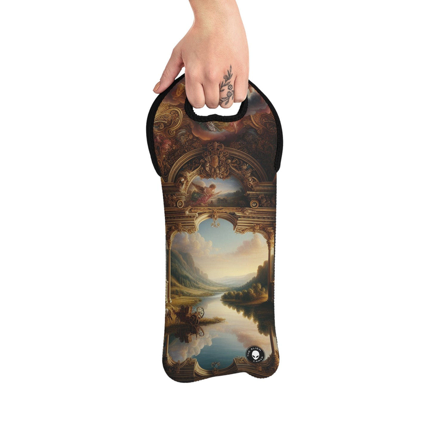 "Une odyssée néo-Renaissance : un panorama moderne" - The Alien Wine Tote Bag Renaissance Art