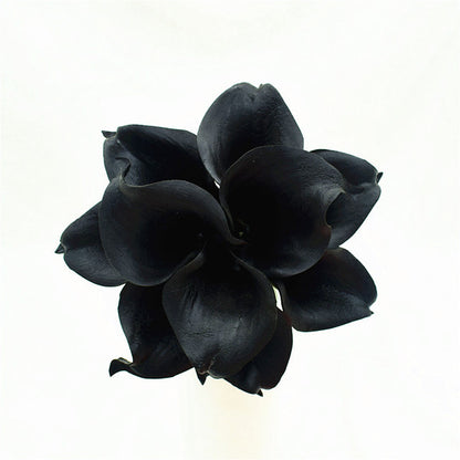 Navy Blue Calla Lilies PU Real Touch Flowers Wedding Decor