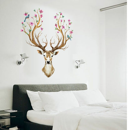 Sika Deer-pegatinas de pared DIY, decoración de pared, calcomanías artísticas para habitaciones de niños, dormitorio, sala de estar, póster de estilo europeo, pegatina de pared única