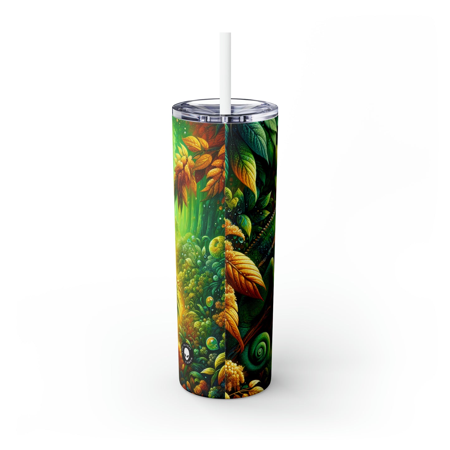 "Bois vibrants et camouflage caméléon" - The Alien Maars® Skinny Tumbler avec paille 20oz