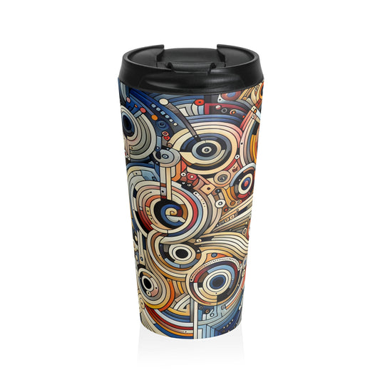 "Colors and Shapes: A Geometric Animation" - The Alien Stainless Steel Travel Mug Video Art