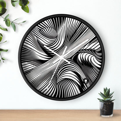 "Movimiento incorporado: exploración de la ilusión dinámica a través del arte óptico" - The Alien Wall Clock Op Art