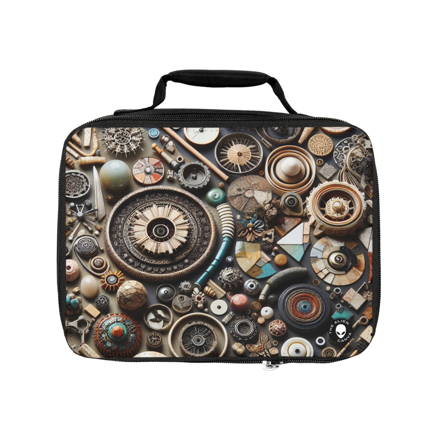 "Nature's Tapestry: Assemblage Art with Found Objects"- The Alien Lunch Bag Assemblage Art