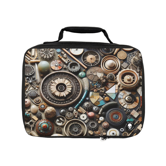 "Tapisserie de la nature : art d'assemblage avec des objets trouvés" - The Alien Lunch Bag Assemblage Art