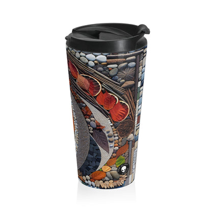 "Nature's Urban Canvas" - Mug de voyage en acier inoxydable Alien Land Art